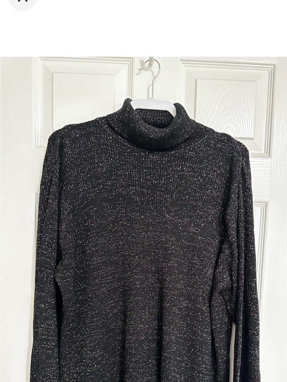 Karen Scott Black Metallic Turtleneck Sweater